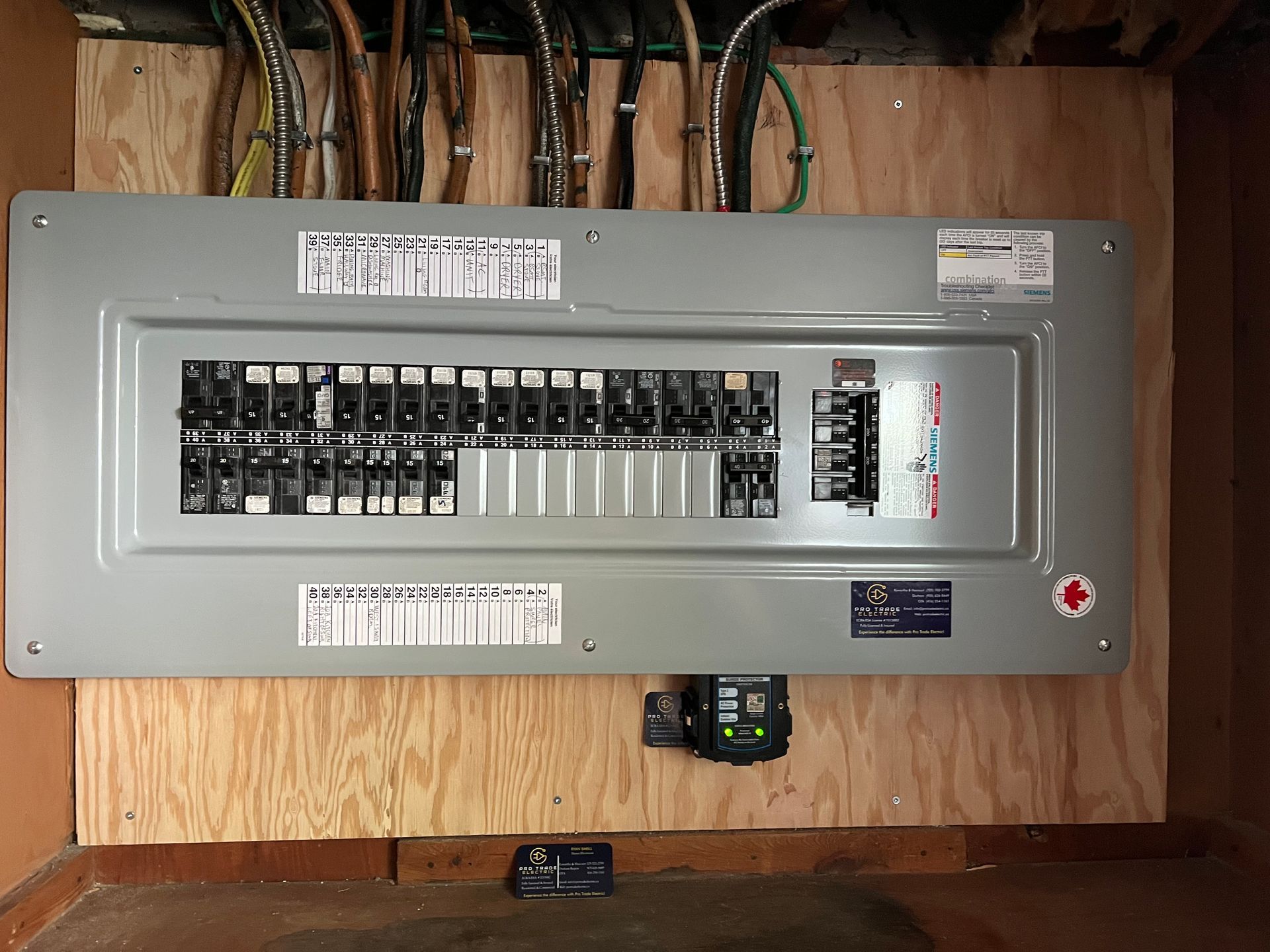 A electrical box with a red cross on it