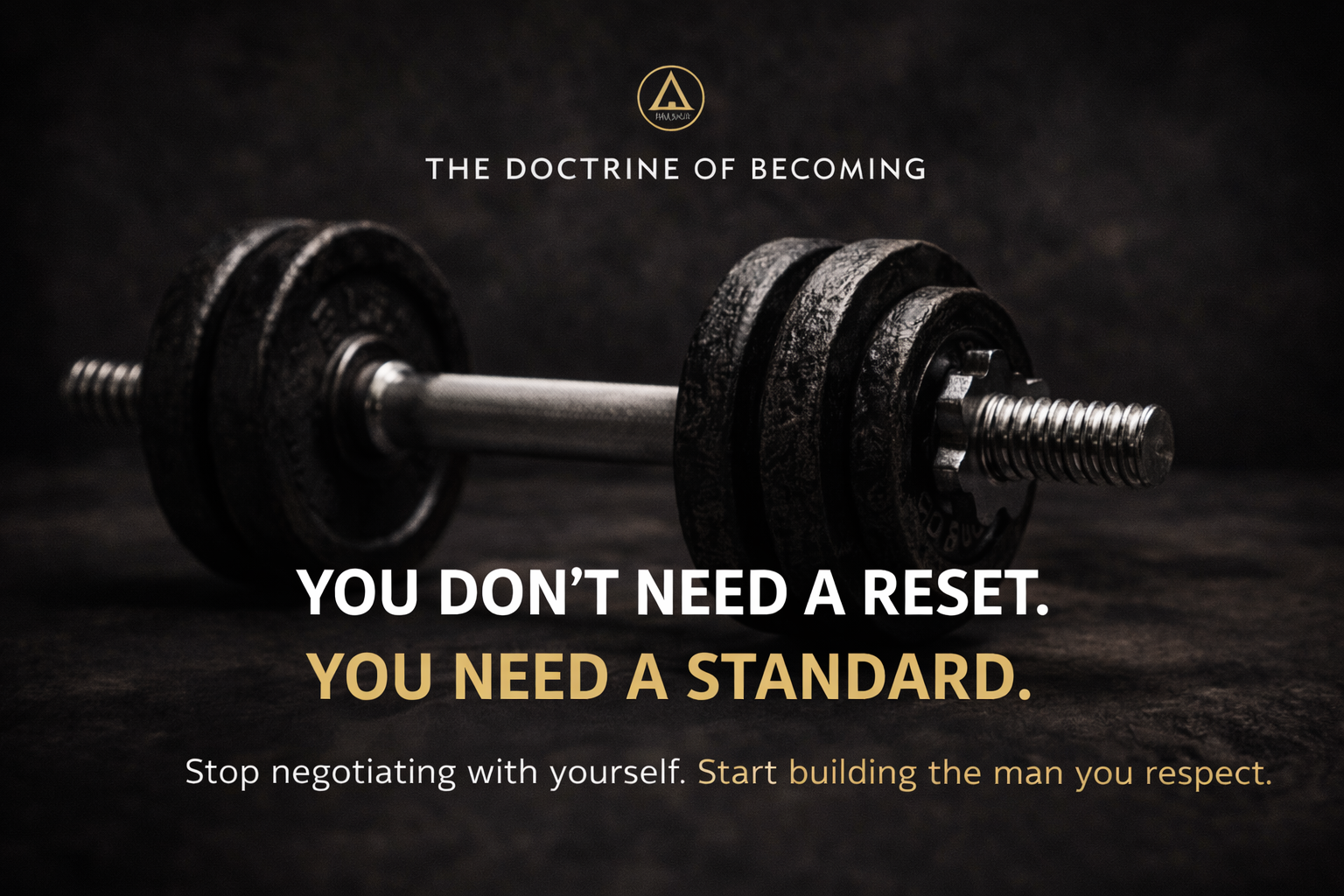 Dumbbell with text: 