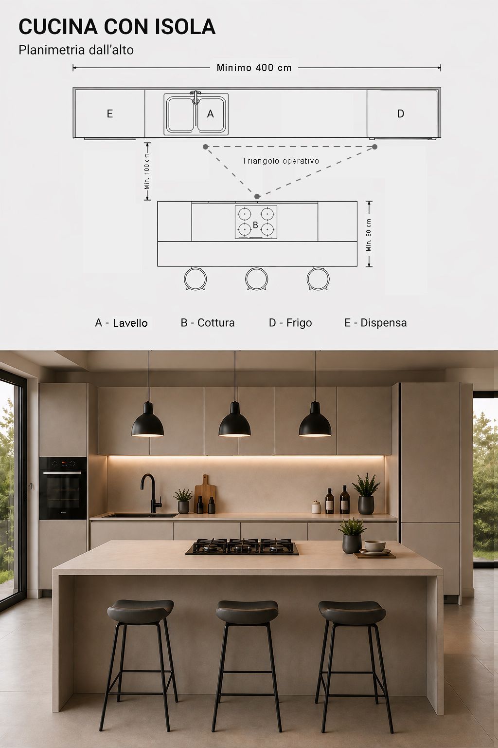 cucina ad isola progettazione cucina Montella Domus