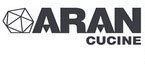 Logo per Aran Cucine, caratterizzato da una forma geometrica e dal nome del marchio.