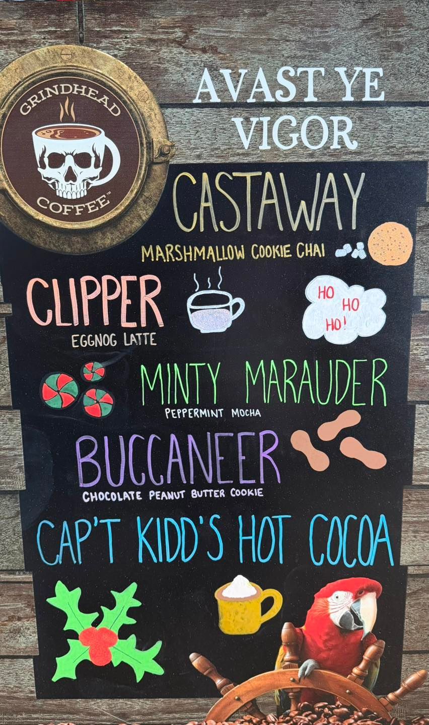 A chalkboard menu for 