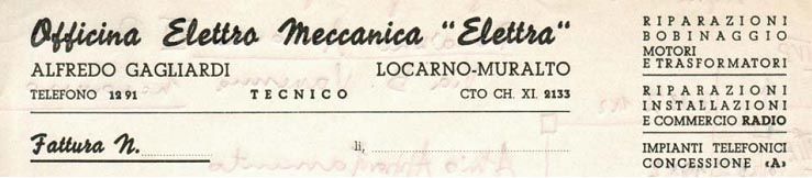 Ein Scheck für eine Firma namens Officina meccanica Elettra