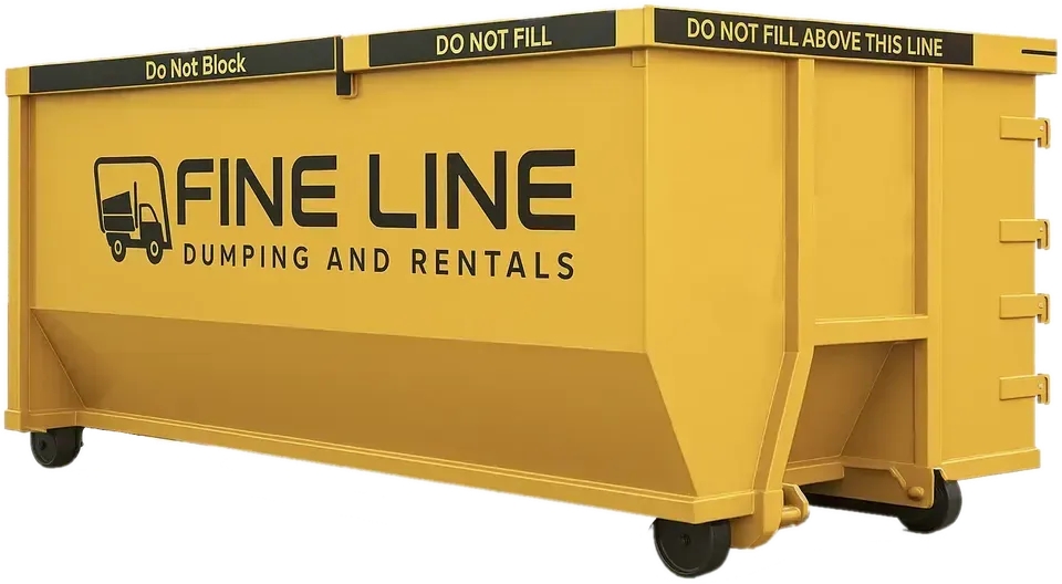 Fine Line Dumping and Rentals roll-off dumpster delivered in North Georgia