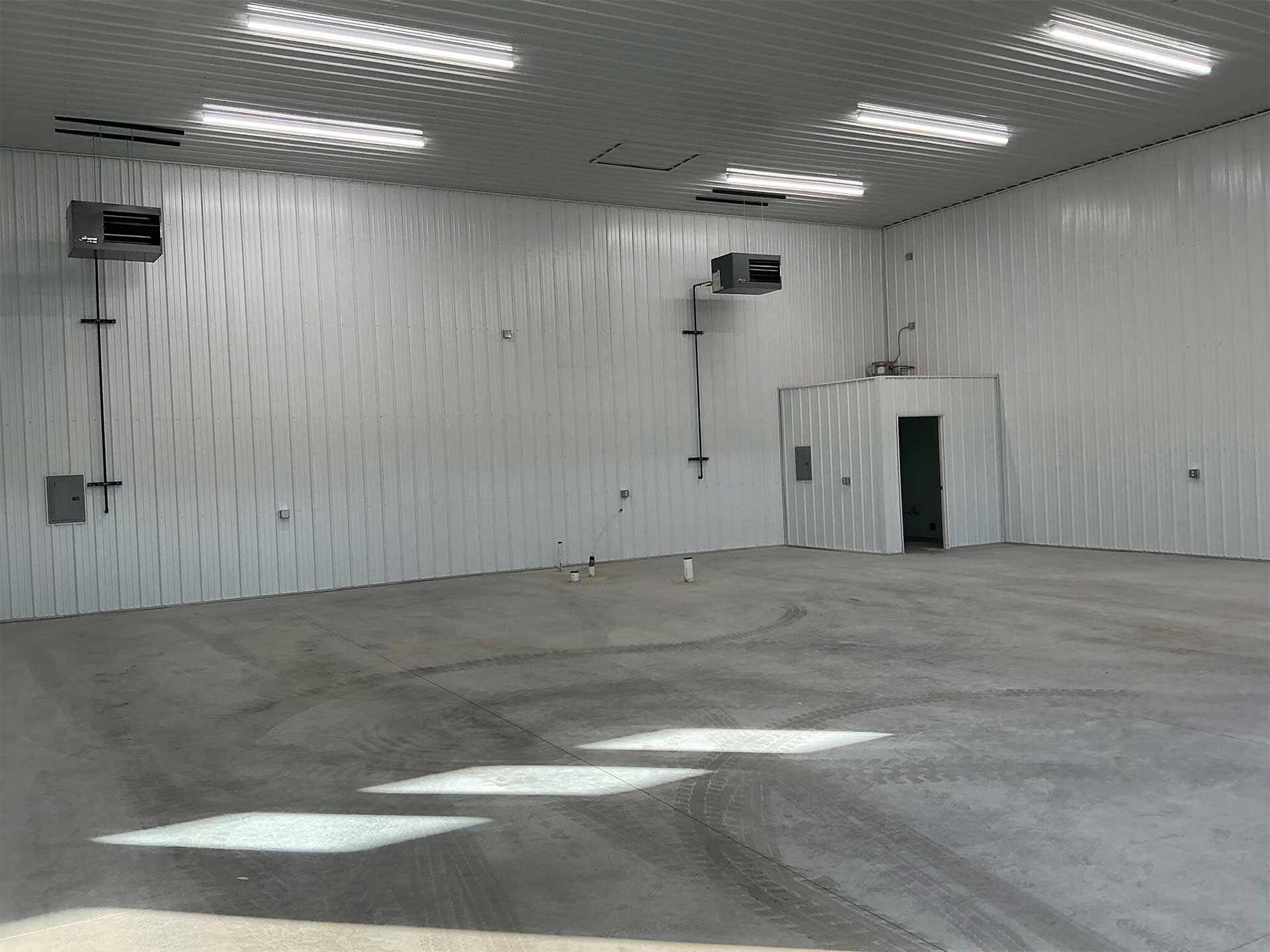Empty white industrial room