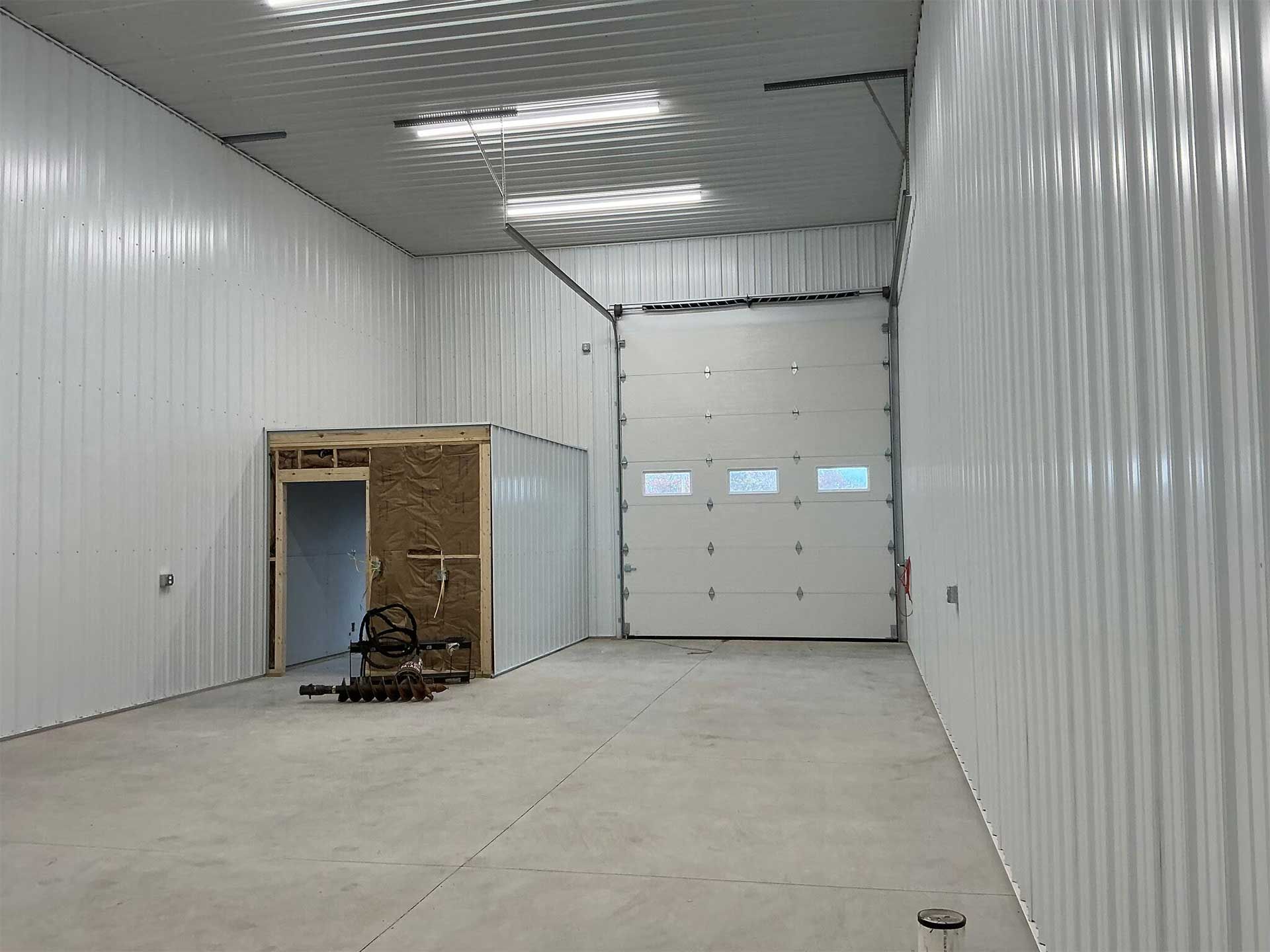 Empty white industrial room