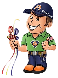 A cartoon of a man holding a hose and giving a thumbs up.
