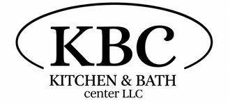 KBC Kitchen & Bath Center LLC logo in black text with an oval border on a white background