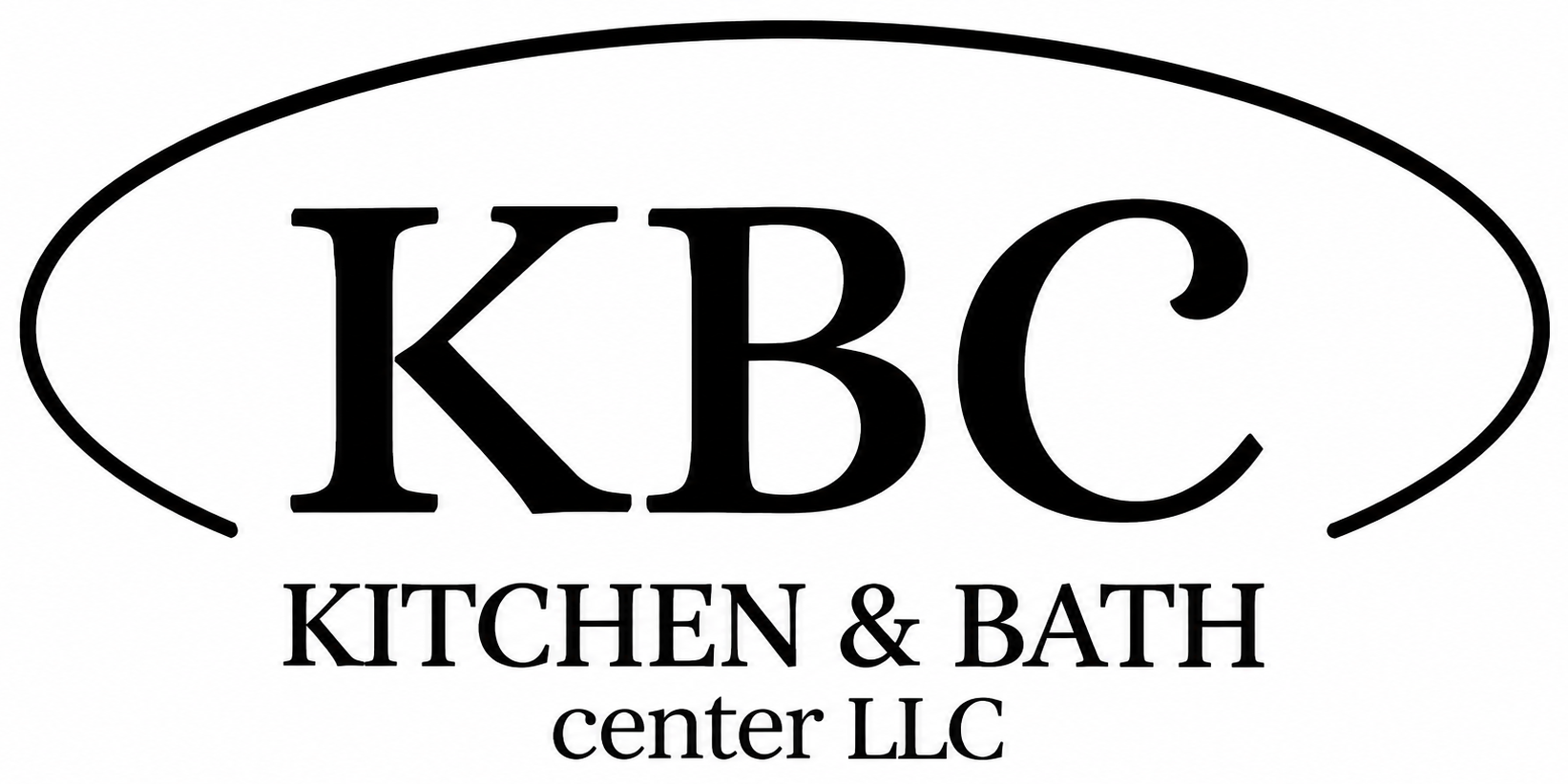 KBC Kitchen & Bath Center logo in black text with an oval border