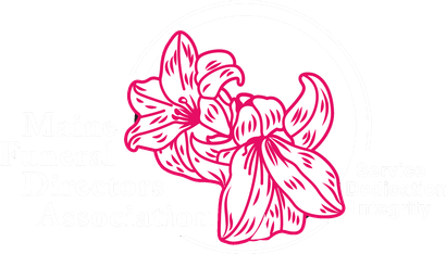 Pink line-art flowers on a white background