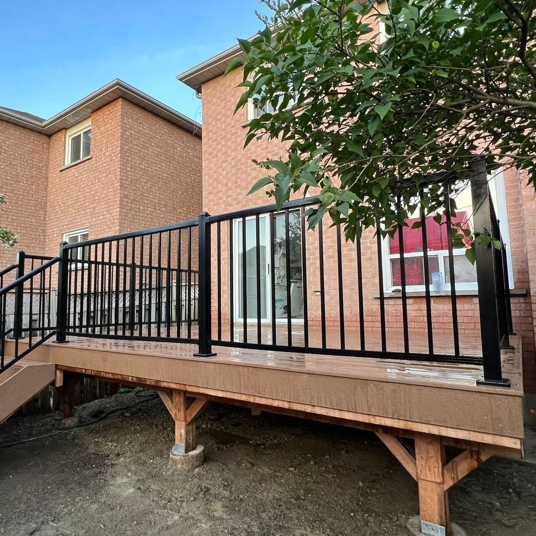 deck with tree