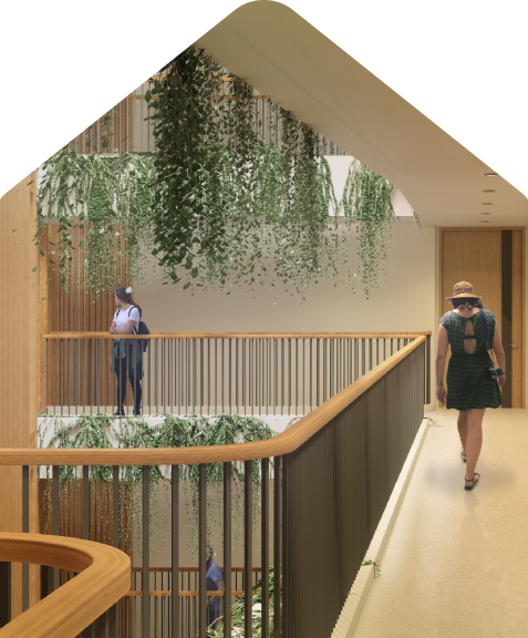 Modern fitness center with energy-efficient lighting at Mariposa Mews