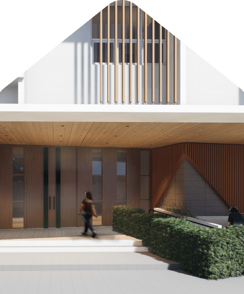 Elegant and sustainable condominium lobby at Mariposa Mews