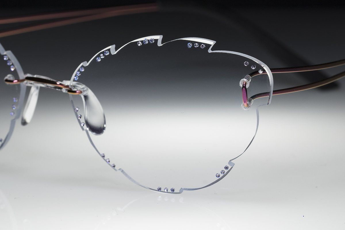 super light glasses with pink diamonds