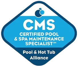Blue diamond logo for CMS Certified Pool & Spa Maintenance Specialist, Pool & Hot Tub Alliance