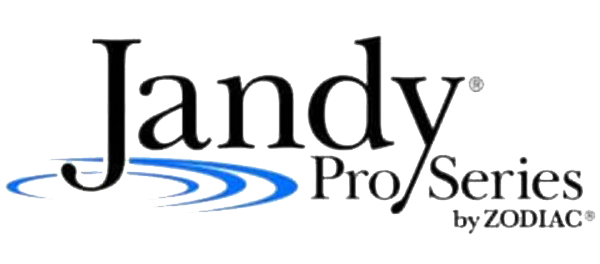 Jandy Pro Series by Zodiac logo with blue swirl accents on white background
