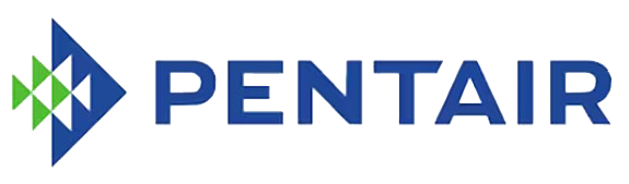 Pentair logo in blue with green and blue triangular icon on white background