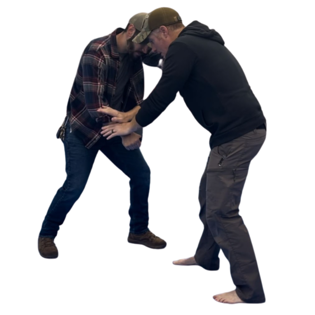 a man disarming another man with a gun in self defense
