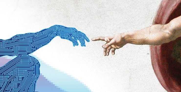 Human working with robot