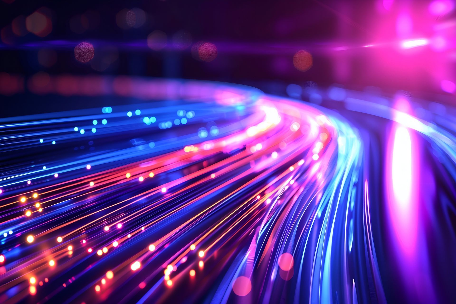 Abstract digital data flow in neon pink and blue for modern internet access service visuals. Abstract digital data flow in neon pink and blue for modern internet access service visuals.