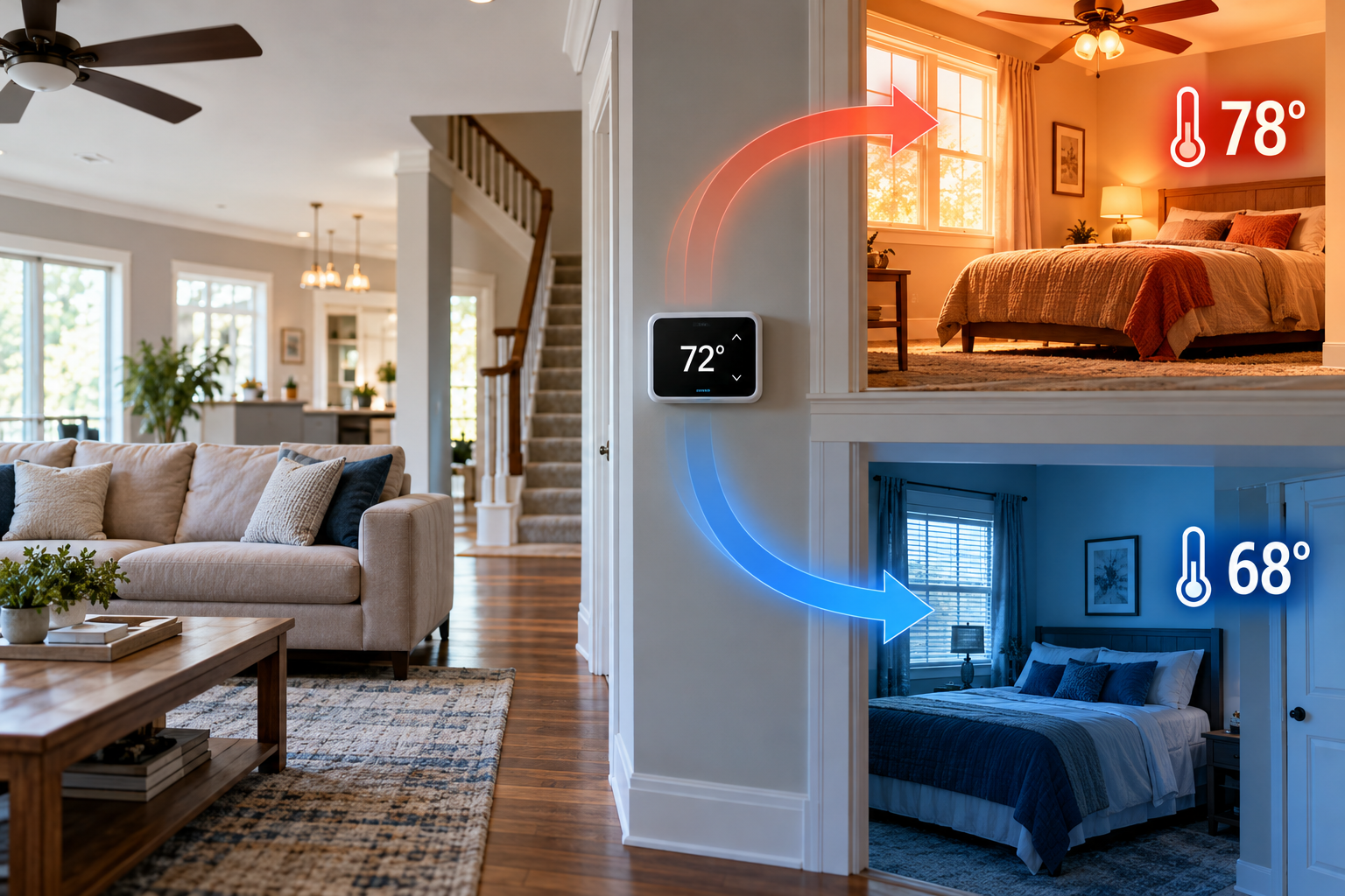 Uneven room temps in home