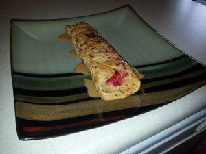 A close up of a plate of food on a table.
