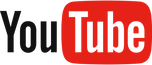 A red and white youtube logo on a white background.