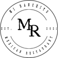 Mi Ranchito restaurant logo in black and white with stylized “MR” initials and “Est. 2021” text