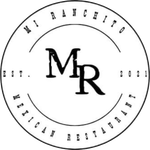Mi Ranchito restaurant logo in black and white with stylized “MR” initials and “Est. 2021” text