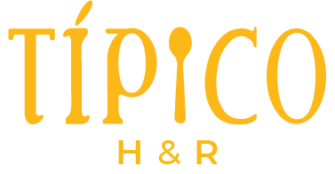 Un logotipo amarillo y blanco para Tipico H&R.