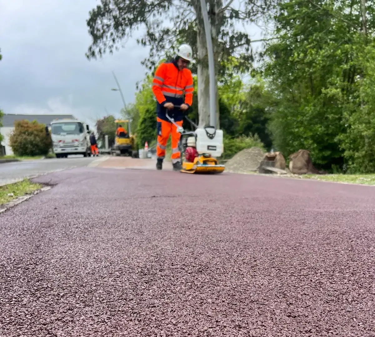 Enrobé coloré trottoir rouge