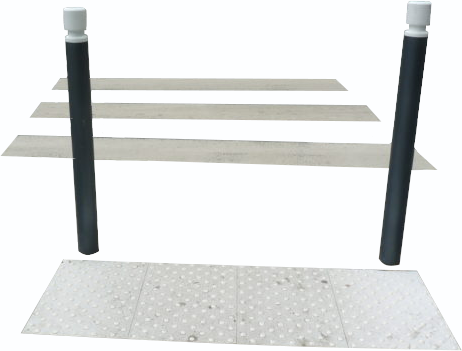 pose de bandes podotactiles, pose de potelets à Nantes, pose de butées de parking, pose de barrières, pose de sécurité piétons, pose de mobilier urbain