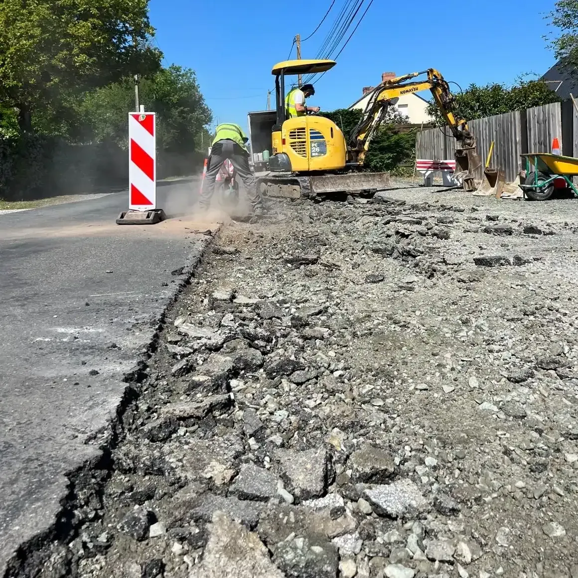 Reconstruction d’une rive de chaussée affaissée