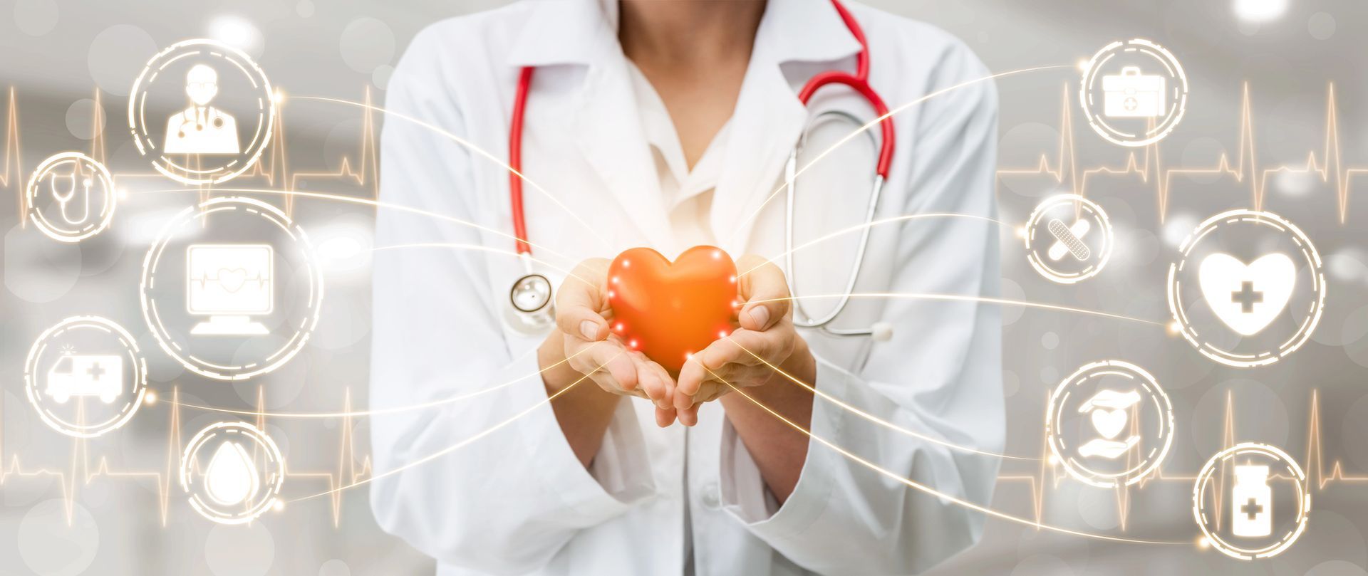 In una stanza d'ospedale c'è una macchina per i raggi X.