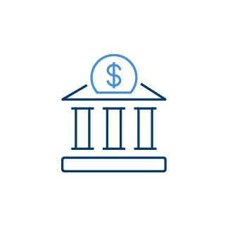 A blue dollar sign in a circle on a white background.