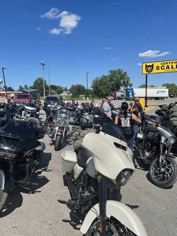 bikes parked by gas station