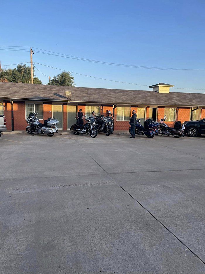 bikes parked outside motel