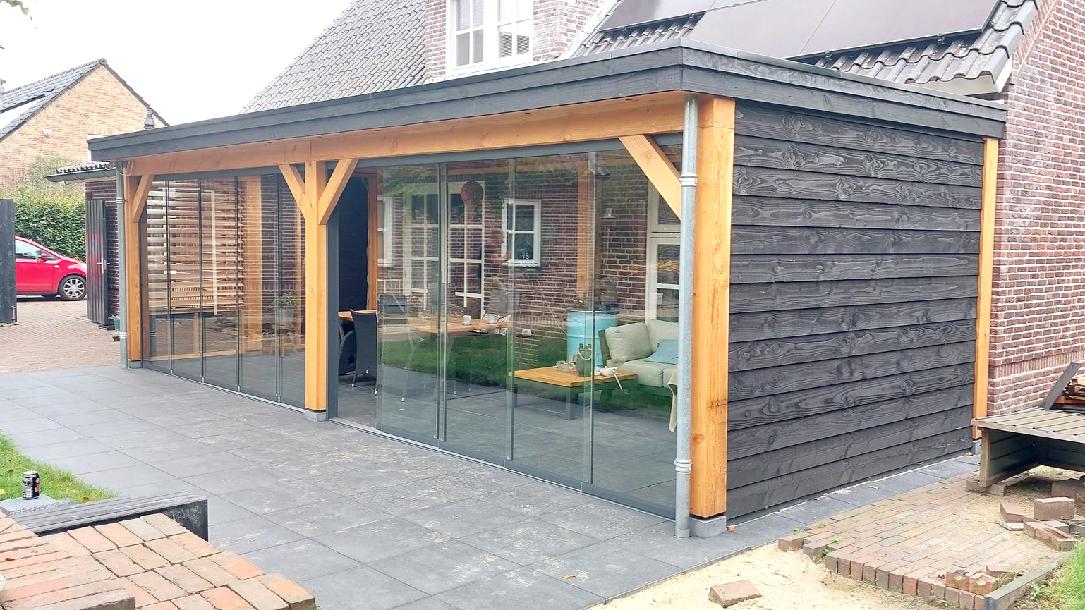 overkapping met dubbele licht
