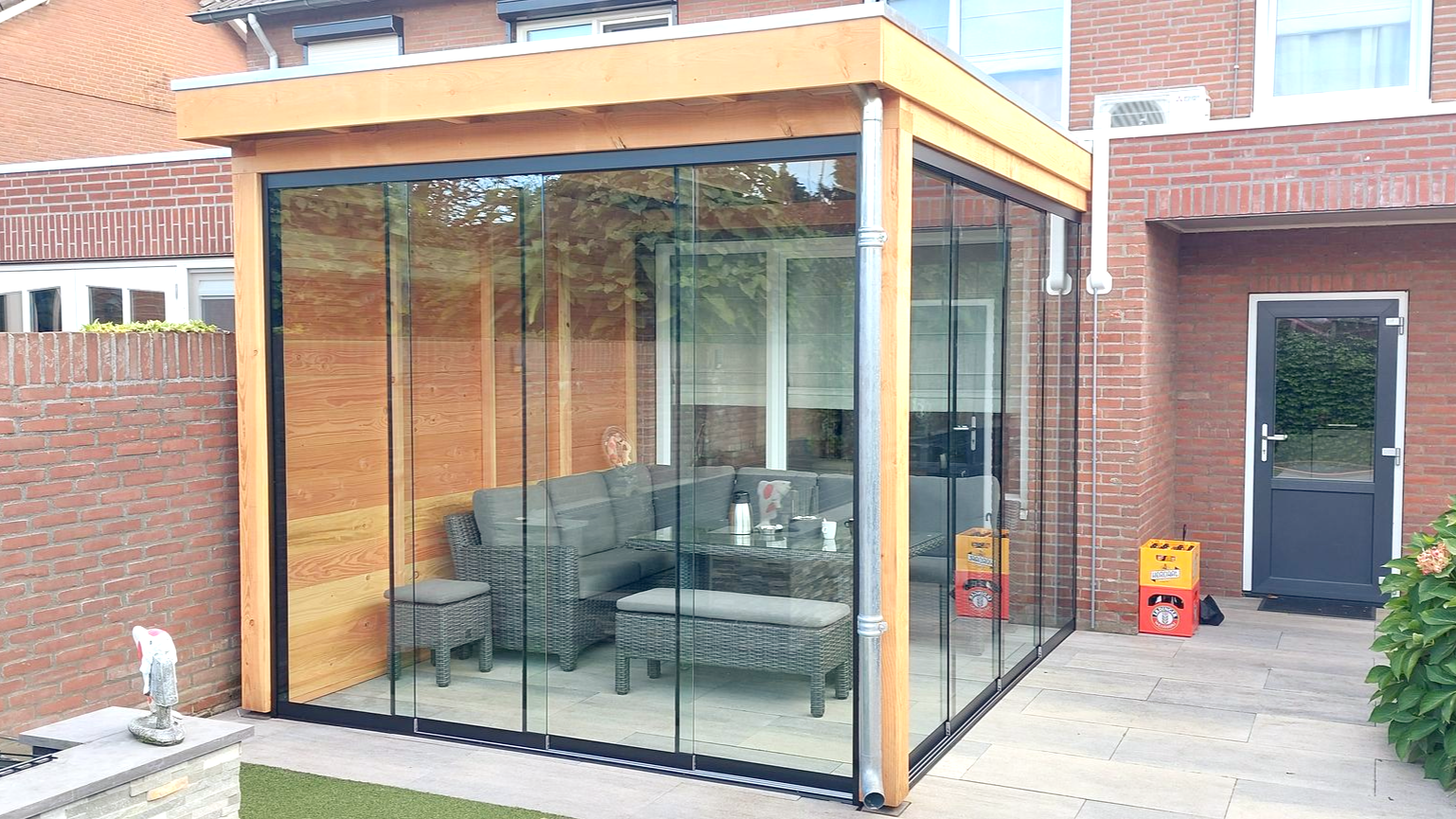 overkapping met schuifwand in de Mortel | Smans Houtbouw