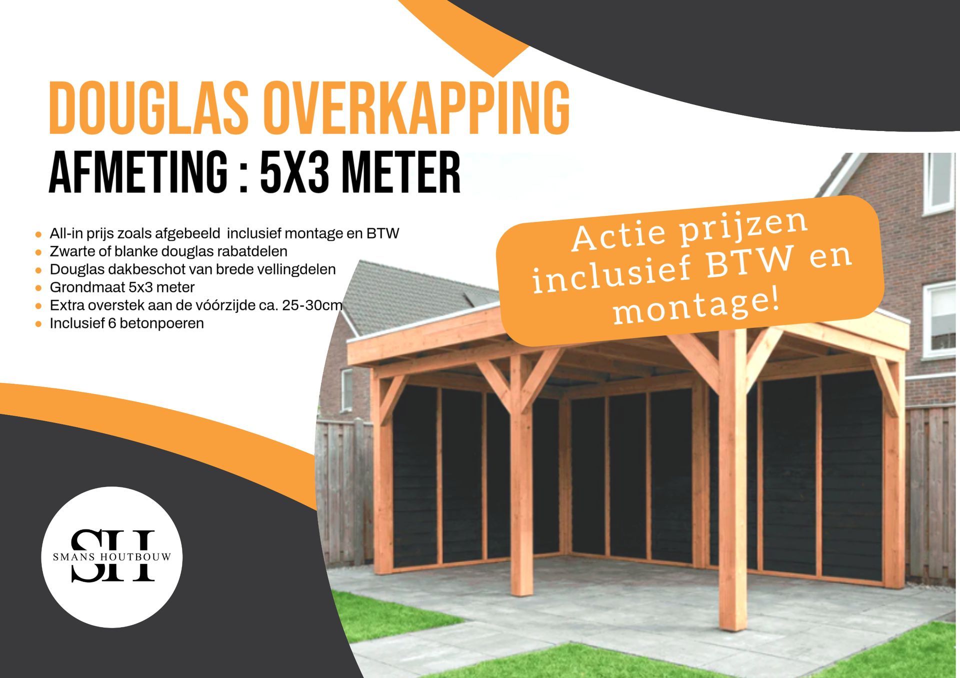 Overkapping vaste maat | Smans Houtbouw