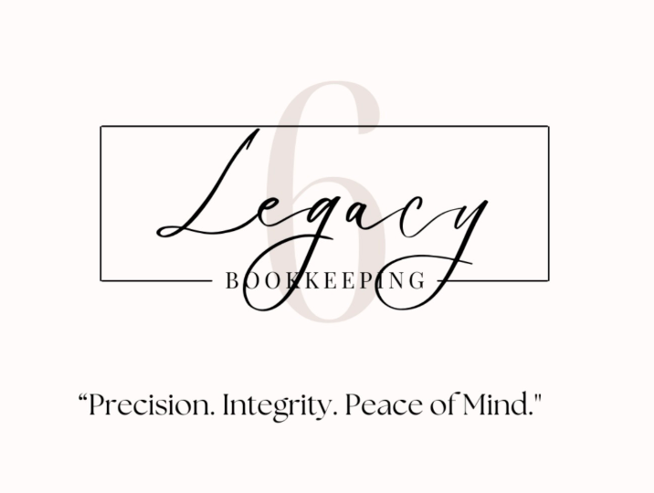 The logo for legacy bookkeeping says precision integrity peace of mind