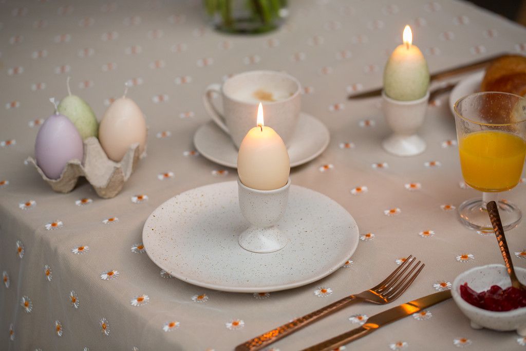 Rustik Lys Egg Tray Paaskaarsen Gold– set van 4