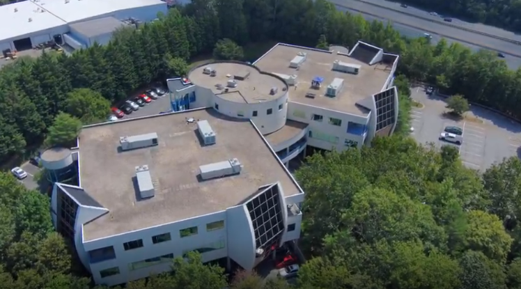 Aerial view of the office