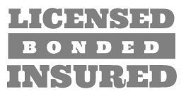 A sign that says licensed bonded insured on a white background.