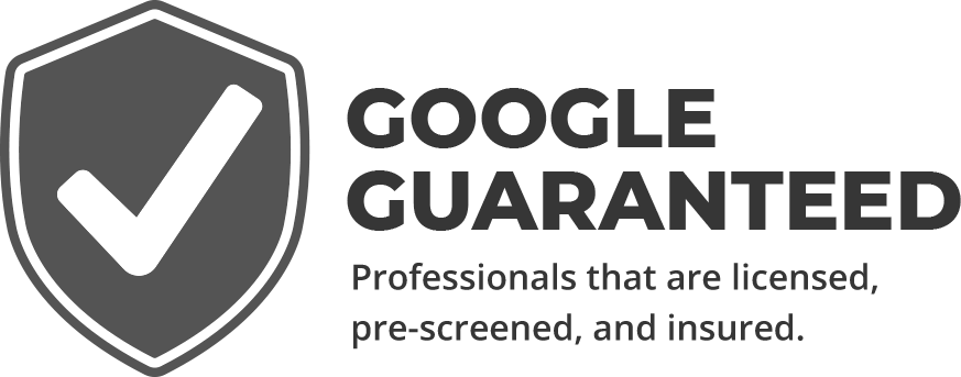 A google guaranteed logo for professionals that are licensed , pre-screened , and insured.