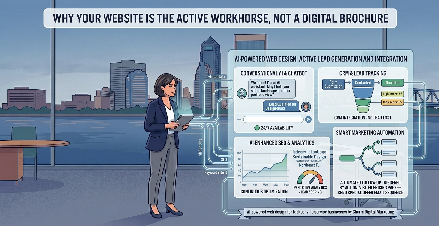 AI-powered web design for Jacksonville service businesses by Charm Digital Marketing