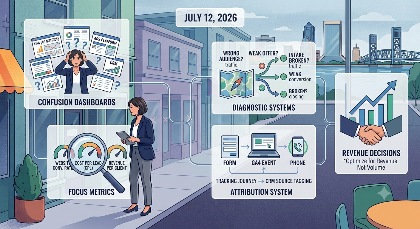 Data analysis for Jacksonville service businesses by Charm Digital Marketing