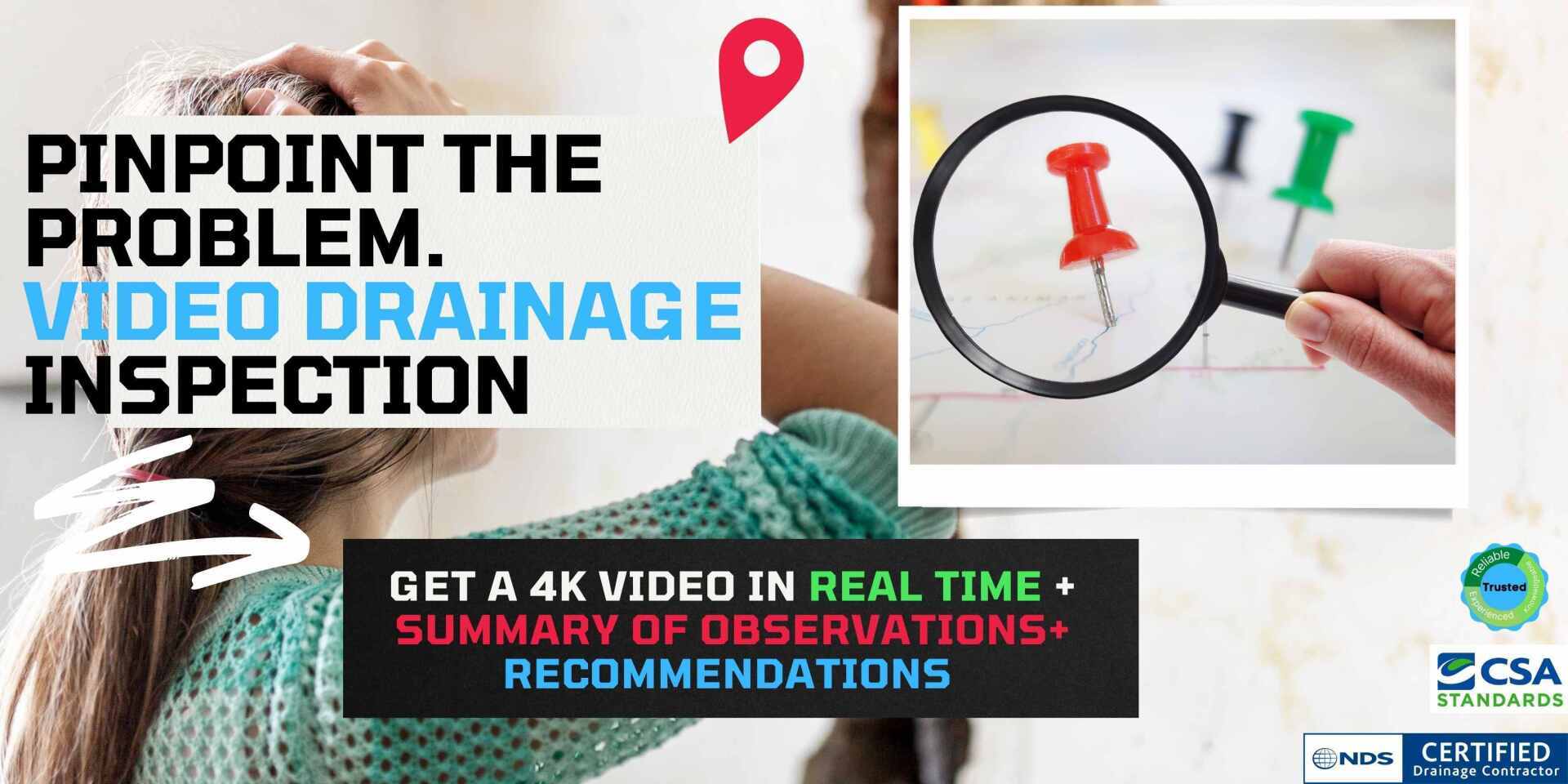 Drainage system maintenance promo add saying