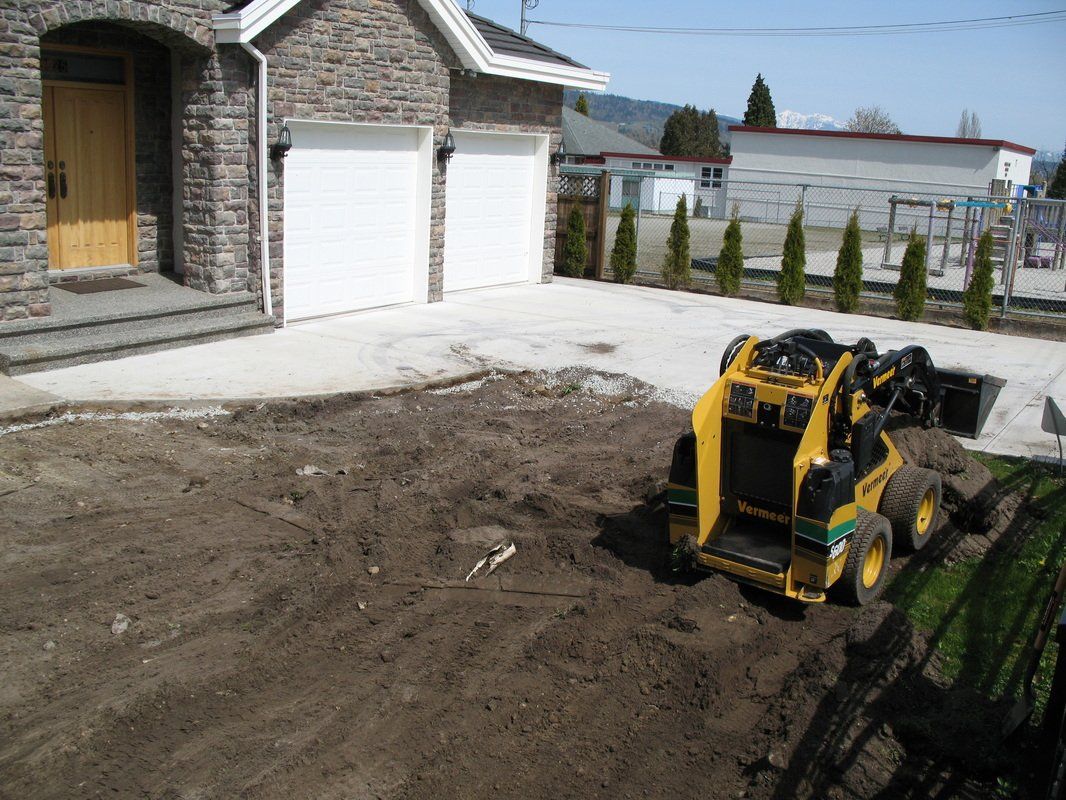 clearing land for paving and development