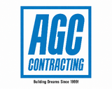 AGC Contracting blue logo with tagline “Building Dreams Since 1999!”