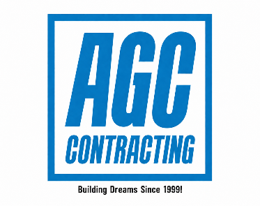 AGC Contracting blue logo with tagline “Building Dreams Since 1999!”